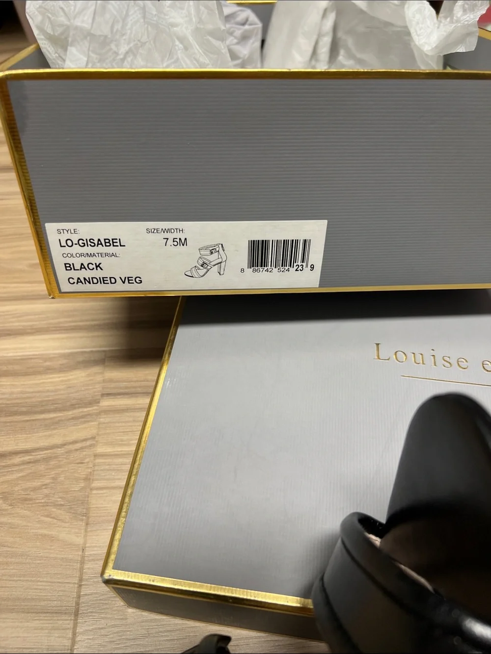 Louise et Cie Black Leather Buckle-Strap Heels